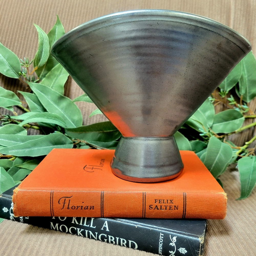 ✒️VTG Prinknash Pewter Redware Fan Vase Circa 1950s HARD TO FIND!